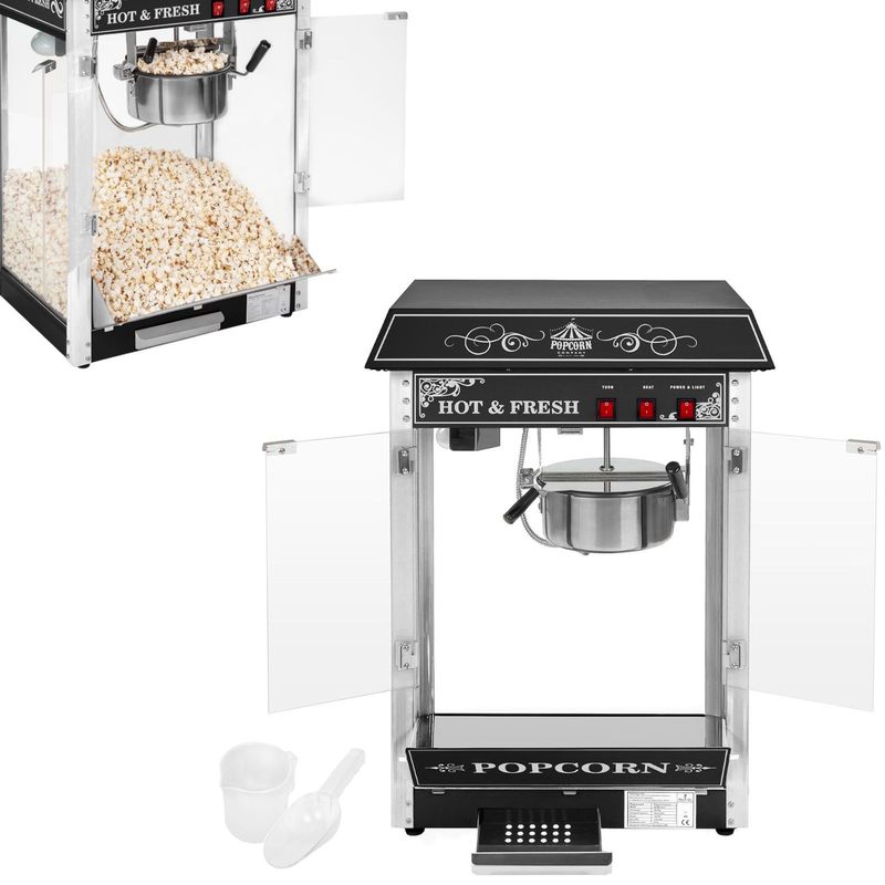 Professional High-Performance Popcorn Machine, 230V, 1.6Kw, Black - QUORE