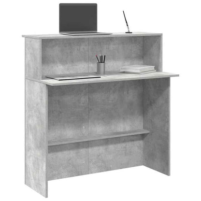Reception Desk Made of Concrete in Gray, Measuring 100X50X103.5 Cm, Constructed from Durable Wood Material.
