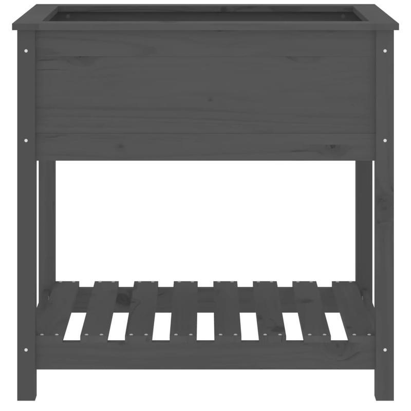 Plantenbak – Bloembak – Tuinbak – Moestuinbak – Kweekbak – Massief Grenenhouten – Weerbestendig – 82,5x54x81 cm – Met Opbergrek