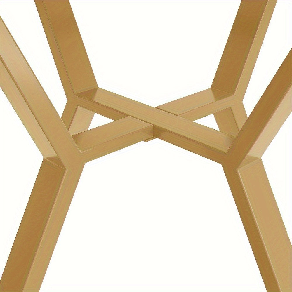 Eettafel – Dinertafel – Keukentafel – Ronde Tafel – Tafeltje – 1 Meter Diameter – Wit-Grijs Marmeren Blad – Stevige Metalen Poten
