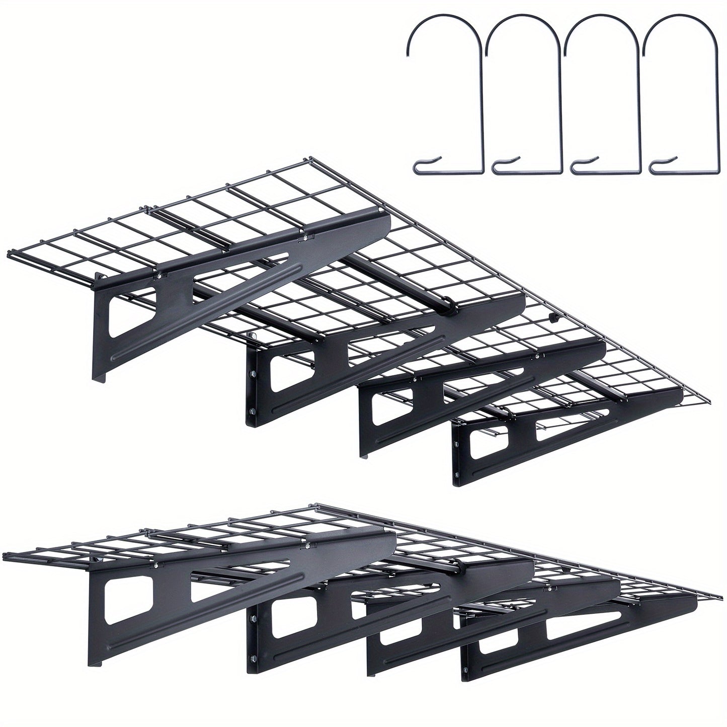 Wandplanken Garage – Wandrek – Muurplank – Opslagplank – Stelling – 2 Stuks 182,88x60,96 cm – Draagkracht 453,59 kg – Stalen Metalen Planken
