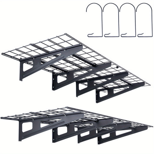Wandplanken Garage – Wandrek – Muurplank – Opslagplank – Stelling – 2 Stuks 182,88x60,96 cm – Draagkracht 453,59 kg – Stalen Metalen Planken