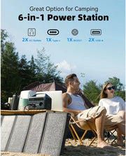 Draagbare Krachtcentrale - SOS Accu - Led Verlichting - Zonne Energie - Omvormer - Grijs - Met LCD Scherm - Fast Charge - 179.2Wh - Mini - lichtgewicht - 56000Mah