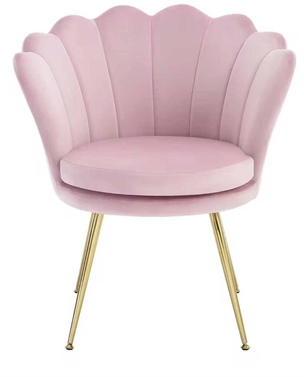 Eetkamerstoel - Eettafel stoel - Fauteuil - Babykamer stoel - Leesstoel - fluwelen stoel - fluweel - Roze