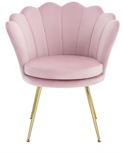 Eetkamerstoel - Eettafel stoel - Fauteuil - Babykamer stoel - Leesstoel - fluwelen stoel - fluweel - Roze