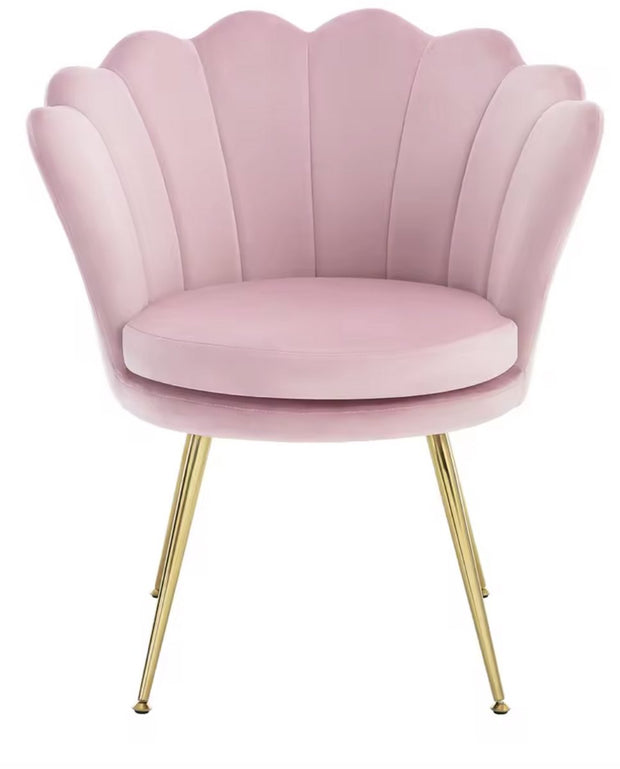 Eetkamerstoel - Eettafel stoel - Fauteuil - Babykamer stoel - Leesstoel - fluwelen stoel - fluweel - Roze