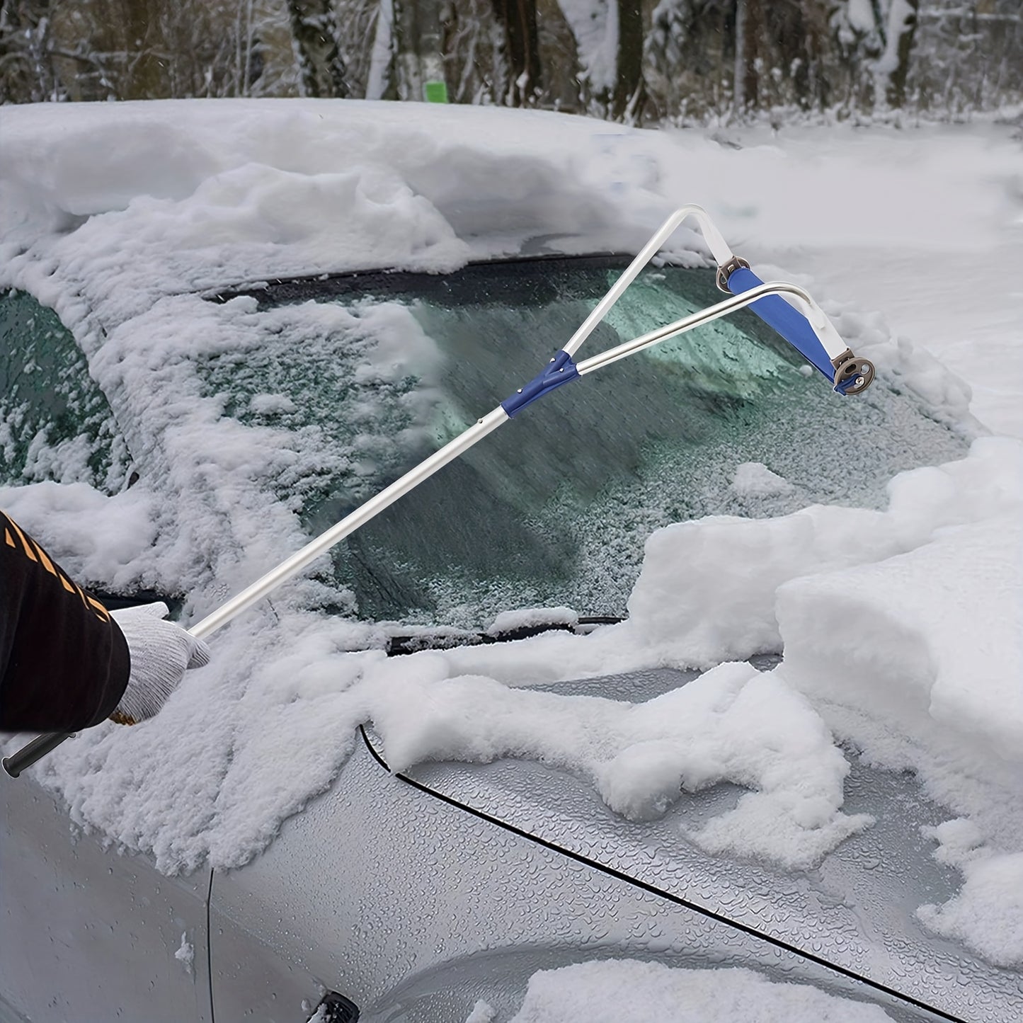 Sneeuwschuiver – Sneeuwruimer – Sneeuwschep – Dakschuiver – Verstelbare Aluminium Steel – Lichtgewicht Met Wielen – Krasvrij – 1,8-6,6 m Extreem Stevig – Weerbestendig Oxford Doek – Temperatuurbestendig Tot -30°C