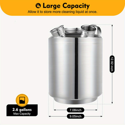 Bierfust – Reinigingsvat – Fustkoppeling – Bieraansluiting – Fust – Roestvrij Staal 10L – Inclusief A- en S-Type Keg Spear