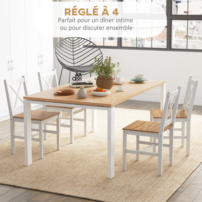 Eetkamerstoelen – Keukenstoelen – Stoelen – Landelijke Stoelen – Houten Stoelen – Set Van 4 – Massief Grenenhout – Hoge Rugleuning Ergonomisch