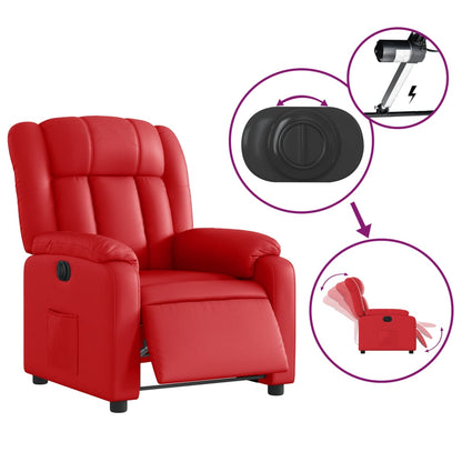 Elektrische Relaxstoel – Elektrische Relaxfauteuil – Elektrische TV-Stoel – Elektrische Ligstoel – Elektrische Massagestoel – Rood Kunstleer – Verstelbaar Tot 135°