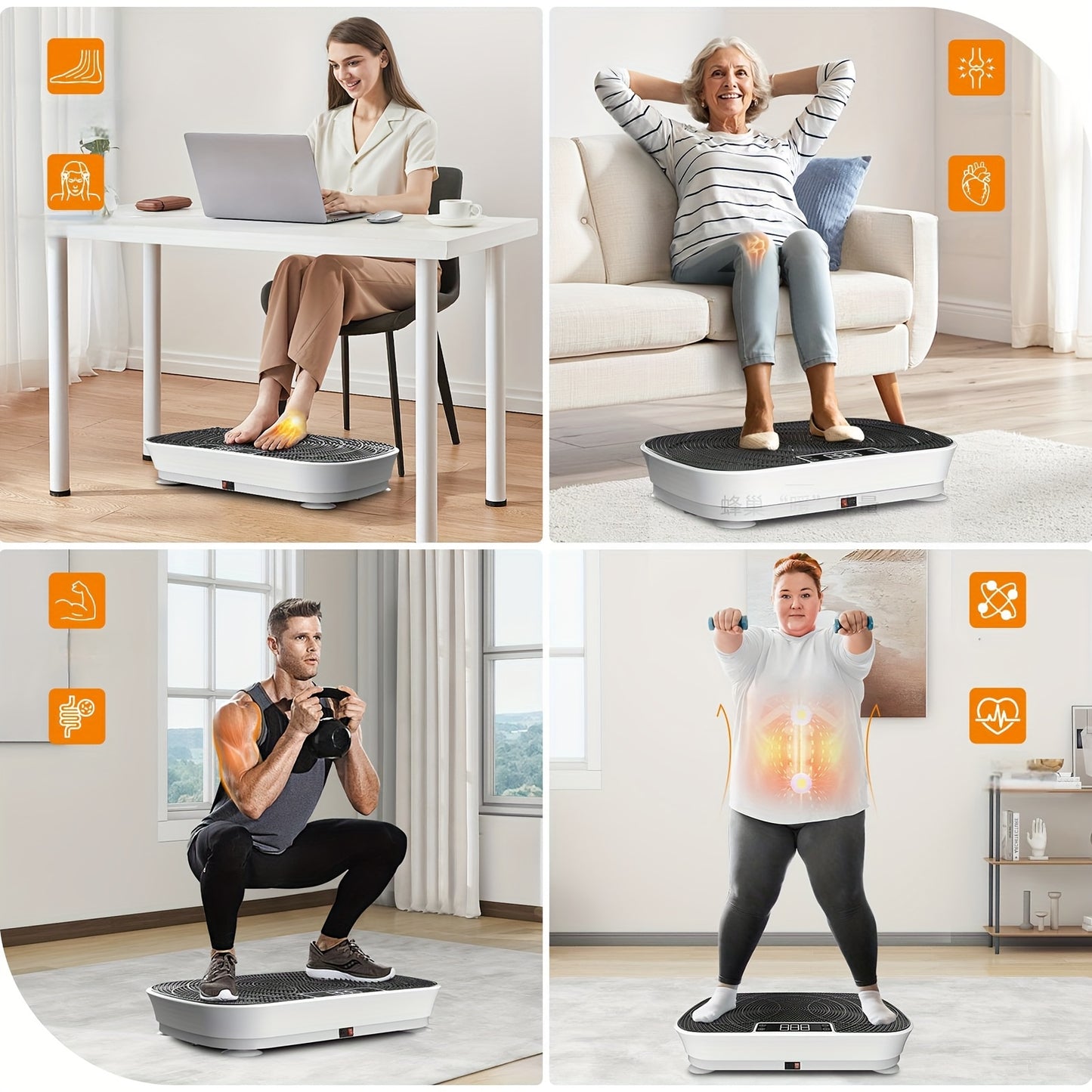 Trillingsplaat – Vibratieplaat – Fitness Plate – Vibratieboard – Workout Trainer – Zwart – 135 kg Max Belastbaarheid – 99 Snelheidsniveaus & Muziekspeler Functie