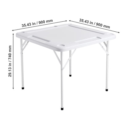 Vouwtafel – Speltafel – Kaarttafel – Mahjongtafel – Opvouwbare Tafel – 4 Bekerhouders – Duurzaam HDPE Blad