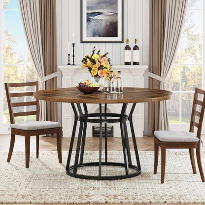 Ronde Eettafel – Rond Tafelblad – Keukentafel – Eetkamertafel – Ronde Tafel – Metaal Poten – 120 Cm – Duurzaam Houten Blad