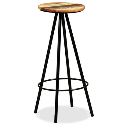 Bar stool 2pcs of solid old wood, Dining Room Furniture, Pub Stools, Modern Stool, Contemporary Seating, Fabric Upholstery Stool, Backrest Stool