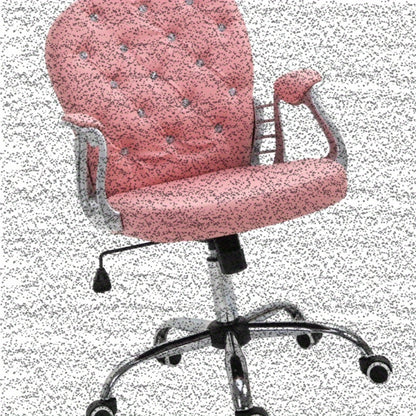 Bureaustoel – Ergonomische Stoel – Office Chair – Draaistoel – Computerstoel – Roze PU Bekleding – Verstelbare Zithoogte 95-105 cm – Zitvlak 59,5 x 60,5 cm