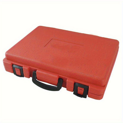 Compressietester – Drukmeter – Motorcompressietester – Cilinderdruktester – Testset – Geschikt Voor Benzine En Diesel – Meet Tot 40 BAR / 600 PSI – Inclusief Diverse Adapters – Met Opbergcase – Rood