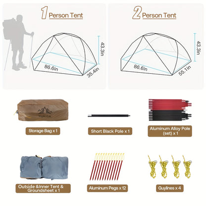 Tent – Kampeertent – Backpacking Tent – Bivaktent – Lichtgewicht Tent – Ultralicht & Compact – Snelle Opzet