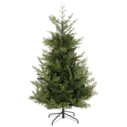 Kunstkerstboom – Kunstkerstboom met LED – Kunstkerstboom nepspar – Kunstkerstboom groen – Kunstkerstboom binnen – Realistische uitstraling – Eenvoudig op te zetten – 150 cm hoog – Stevige metalen voet
