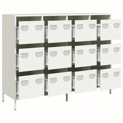 Dressoir – Sideboard – Opbergkast – Ladekast – Commode – Modern – Metaal – 12 Lades – Koudgewalst Staal – 135x39x103,5 cm