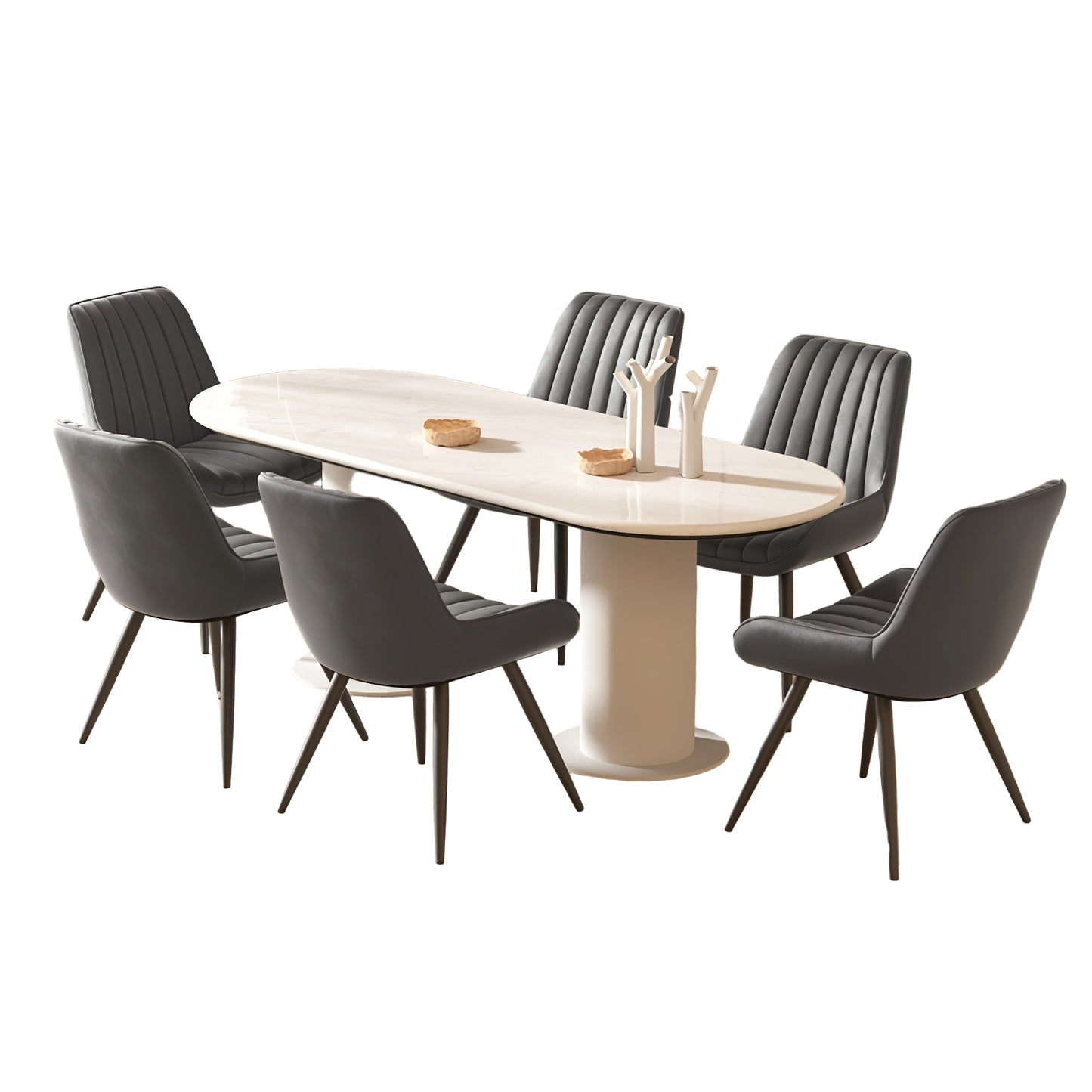 Eetkamerstoel – Stoel – Kuipstoel – Keukenstoel – Dining Chair – Set Van 6 – Ergonomisch Design – Memory Foam Zitting