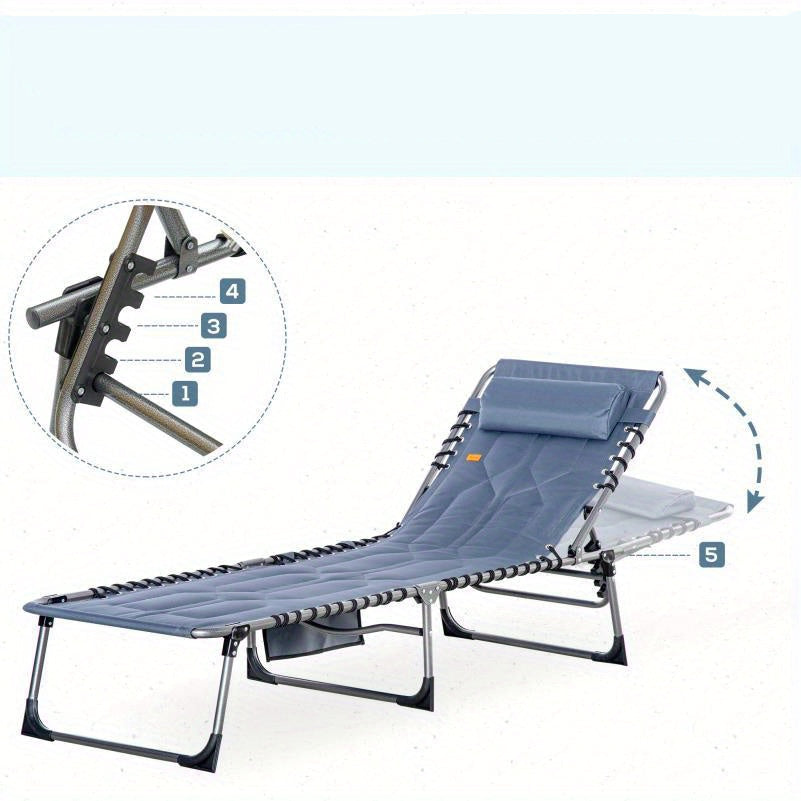 Opvouwbare Tuinstoel – Campingstoel – Strandstoel – Klapstoel – Buitenstoel – Verstelbare Rugleuning – Weerbestendig Polyester