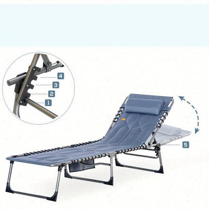 Opvouwbare Tuinstoel – Campingstoel – Strandstoel – Klapstoel – Buitenstoel – Verstelbare Rugleuning – Weerbestendig Polyester