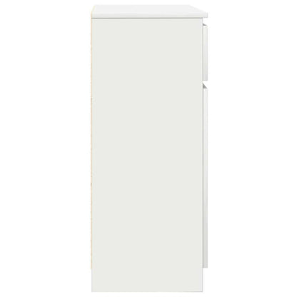 Sideboard with Drawer, White, 71x35x84 cm, Wood Composite Material/Storage Cabinet/Shoe Rack/TV Stand. This Storage Shelf Offers Ample Space to Keep Various Items Organized, Keeping Your Room Tidy