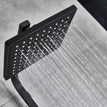Regendouche – Doucheset – Douchekop – Douche – Regendoucheset – Mat Zwart – Vierkante 20,3 cm Hoofddouche – Messing Verstelbare Houder