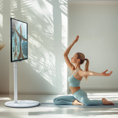 TV Standaard – TV Statief – Vloerstandaard – TV Voet – Monitorstandaard – Verstelbare Hoogte 130-170 cm – Sintered Stone Basis & SPCC Staal