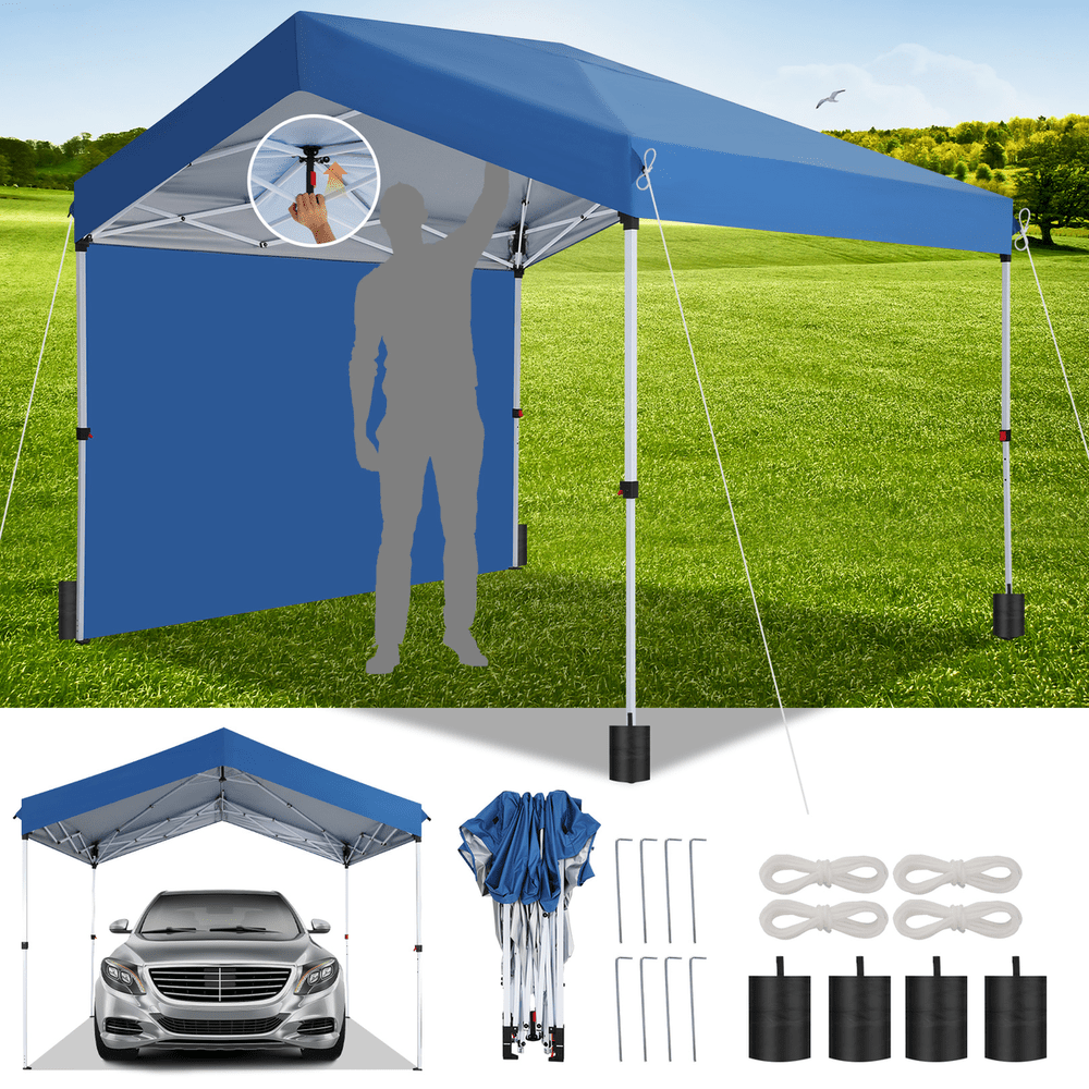 Partytent – Carport – Tuinpaviljoen – Overkapping – Paviljoen – 3x3 m – Met Verstelbare Hoogte – Stevig Metaal Frame