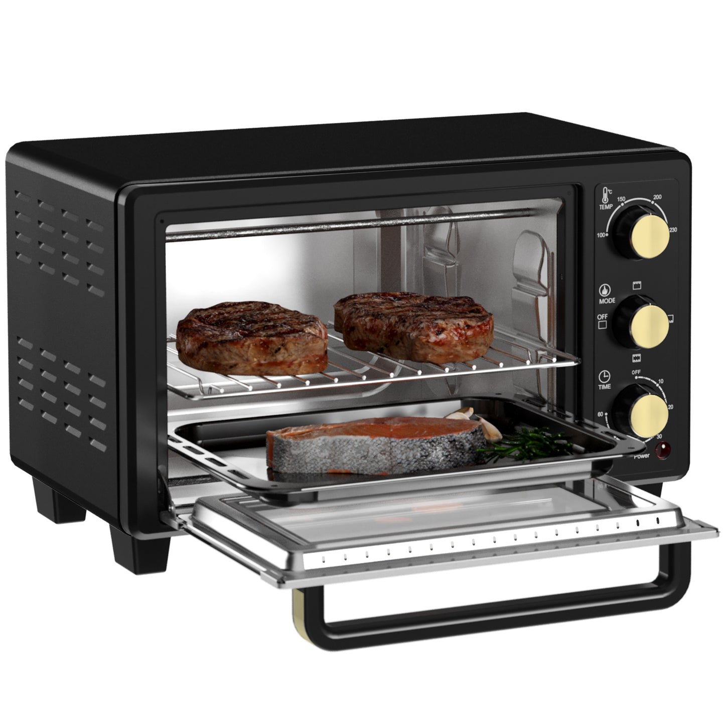 Mini Oven – Toaster Oven – Bakoven – Broodrooster – Grill Oven – Zwart – Compact Formaat – Timer Met Automatische Uitschakeling