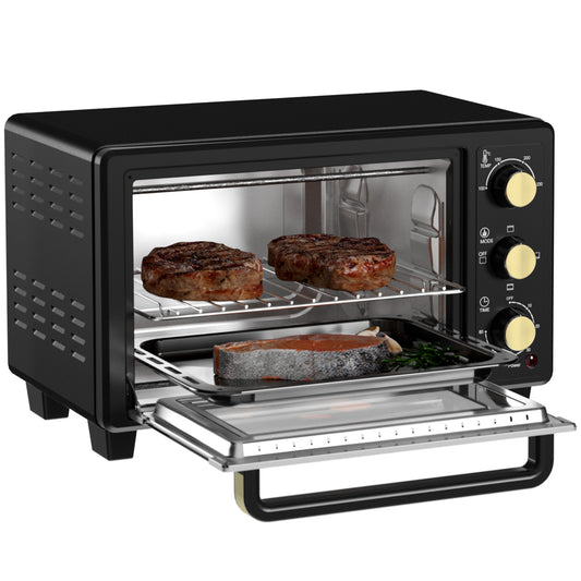 Mini Oven – Toaster Oven – Bakoven – Broodrooster – Grill Oven – Zwart – Compact Formaat – Timer Met Automatische Uitschakeling