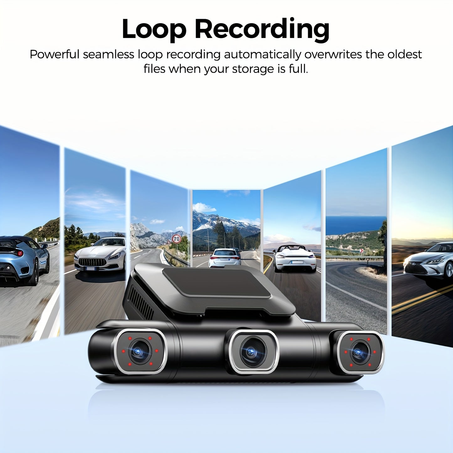 Dashcam – Auto Camera – 4-Kanaals Recorder – Beveiligingscamera – Wegencamera – 4K Voor + 1080p Achter – Wifi & GPS Met Nachtzicht