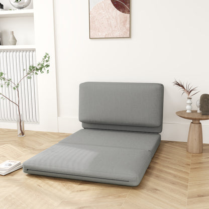 2-In-1 Relaxstoel – Logeerbed – Opvouwbare Stoel – Gastenbed – Deelbaar – Lichtgrijs – 120 Cm Breed – Handmatig Zonder Elektriciteit