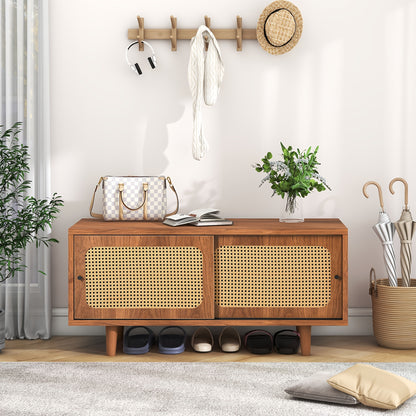 Schoenenkast – Schoenenopberger – Schoenenrek – Schoenmeubel – Schoenenkast Notenkleur – Duurzaam Hout – Verstelbare Plank – Geperforeerd Ventilatieontwerp – Moderne Stijl – 104x40x48 cm