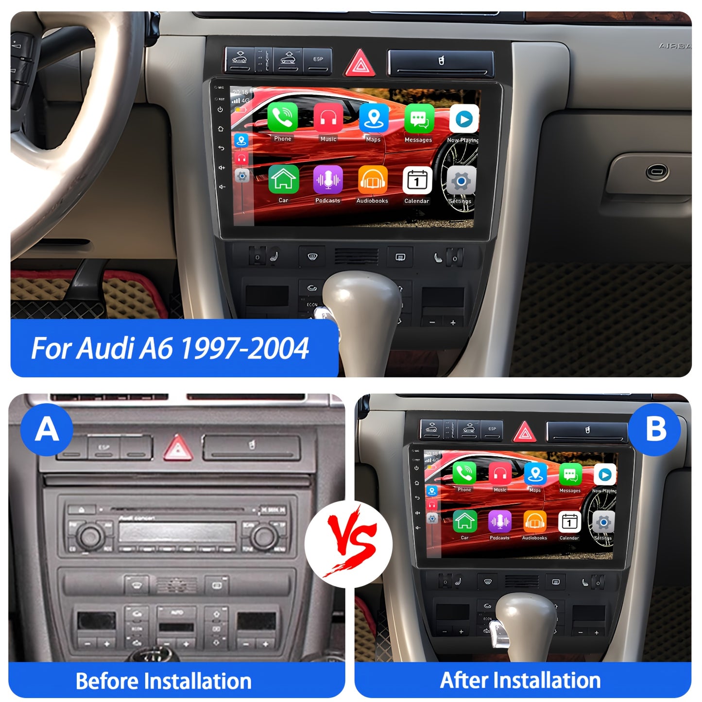 Multimedia Android Head Unit – Autoradio – 2-DIN Speler – GPS Navigatie – Handsfree Systeem – Met 9 Inch IPS Touchscreen – Inclusief 12LED Achteruitrijcamera & Microfoon