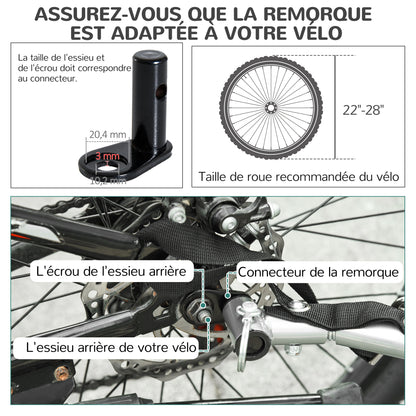 Fietskar voor Honden – Hondentrailer – Hondenwagen – Fietsaanhanger – Huisdierkar – Veiligheidssysteem met Reflectoren – Weerbestendige Beschermhoes – Wit