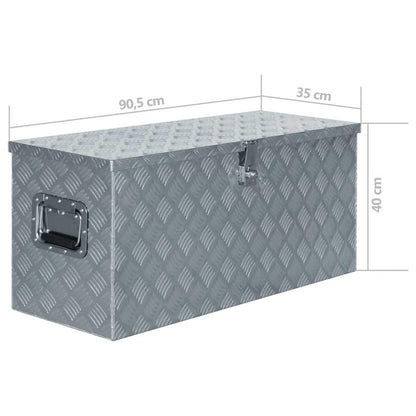 Aluminium Gereedschapskist – Gereedschapskoffer – Opbergkist – Werkplaatskist – Toolbox – Industrieel – Roestvrij – 90,5x35x40 cm – Duurzaam & Veilig Sluitsysteem