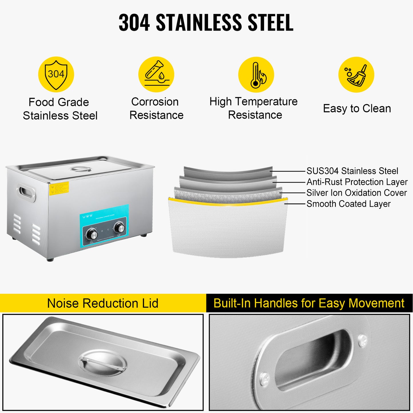 Ultrasone Reiniger – Ultrasonic Cleaner – Ultrasoon Schoonmaker – Ultrasoon Reinigingsapparaat – Ultrasone Tank – 30 Liter Capaciteit – Roestvrijstalen Behuizing met Timer en Verwarming