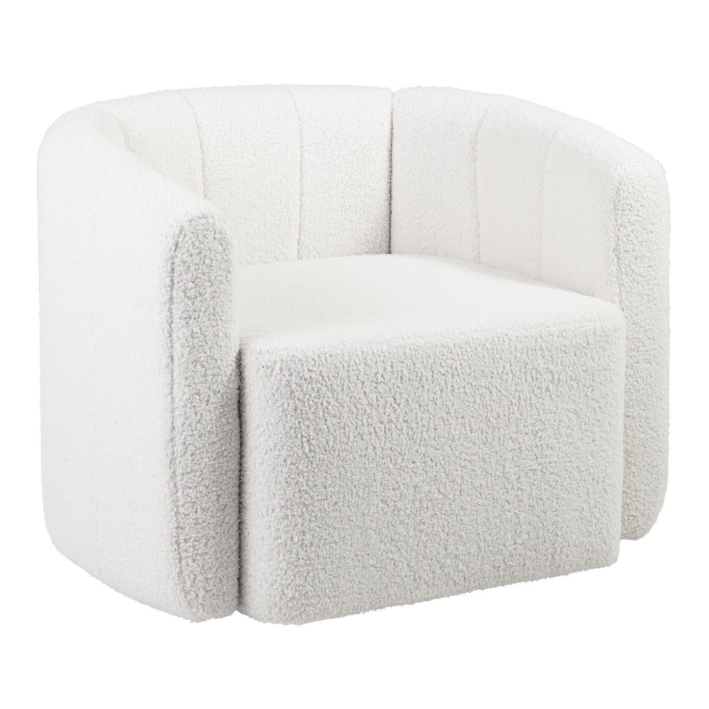 Draaifauteuil – Barrel Chair – Accent Stoel – Leesstoel – Fauteuil – Modern Sherpa Bekleed – 360° Draaibaar Met Brede Zitting