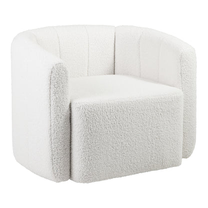 Draaifauteuil – Barrel Chair – Accent Stoel – Leesstoel – Fauteuil – Modern Sherpa Bekleed – 360° Draaibaar Met Brede Zitting