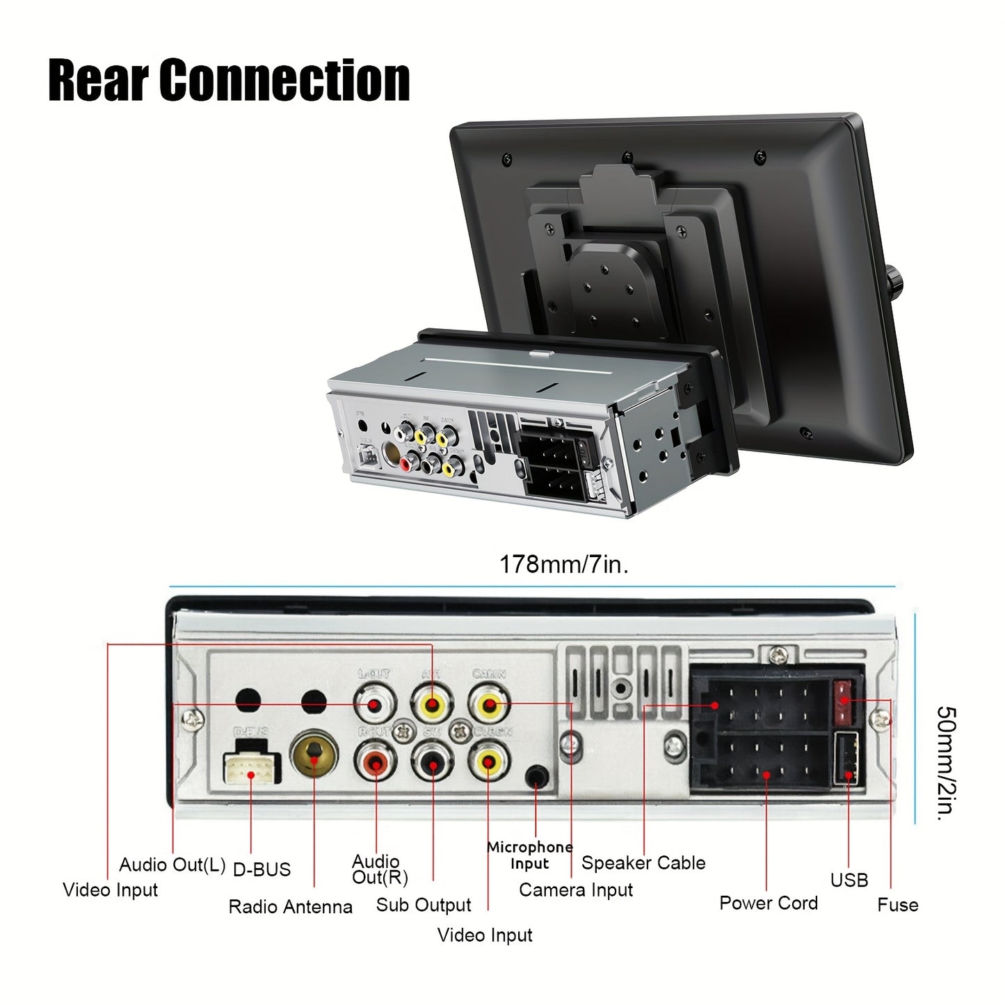 Autoradio – Multimedia Speler – Auto Stereo – Touchscreen Radio – Navigatiesysteem – 26,42 cm IPS Scherm – Draaibaar 90° – Wireless CarPlay & Android Auto – Inclusief USB Dashcam
