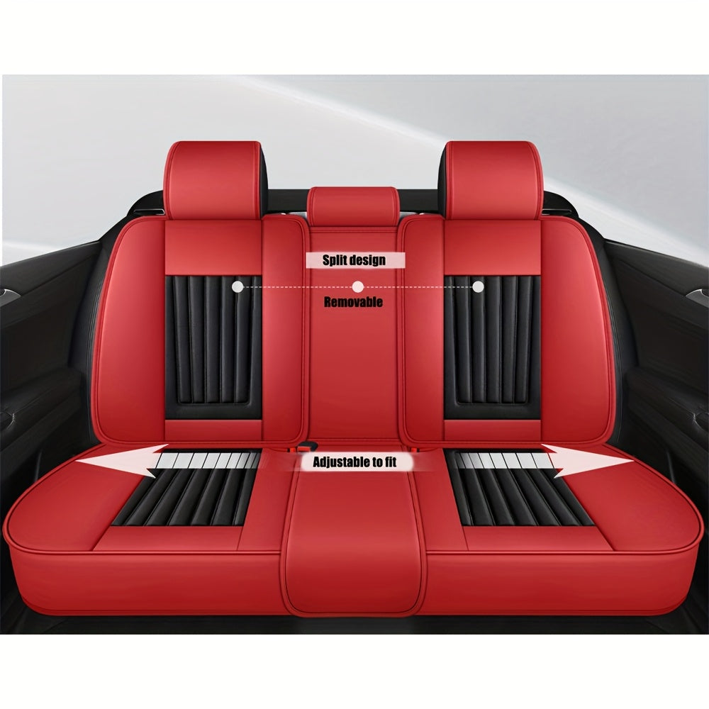 Autostoelhoes – Stoelhoes Auto – Stoelbeschermer – Auto Bekleding – Universele Autostoelhoezen – Nappa Leer – Ademend Comfort – Volledige Voorstoelen + Halve Achterbank