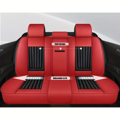 Autostoelhoes – Stoelhoes Auto – Stoelbeschermer – Auto Bekleding – Universele Autostoelhoezen – Nappa Leer – Ademend Comfort – Volledige Voorstoelen + Halve Achterbank