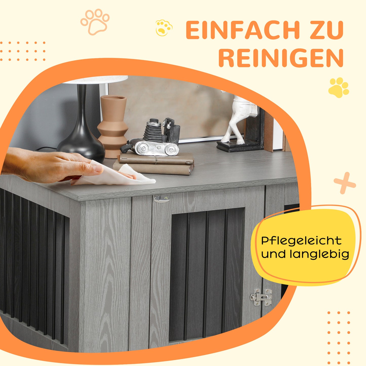 Hondenbench – Hondenkooi – Hondenbox – Hondenhok – Dierenbench – Grijs – Dubbele Deuren Met Slot – Afmeting 116x60x87 Cm