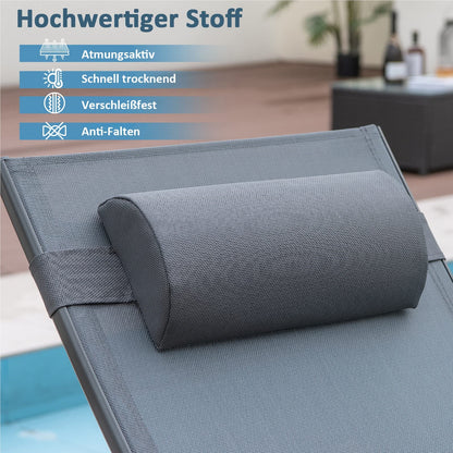 Zweefstoel – Loungestoel – Tuinstoel – Ligstoel – Relaxstoel – 3-Voudig Verstelbare Rugleuning – Ademend Snel Droog Stof – Grijs