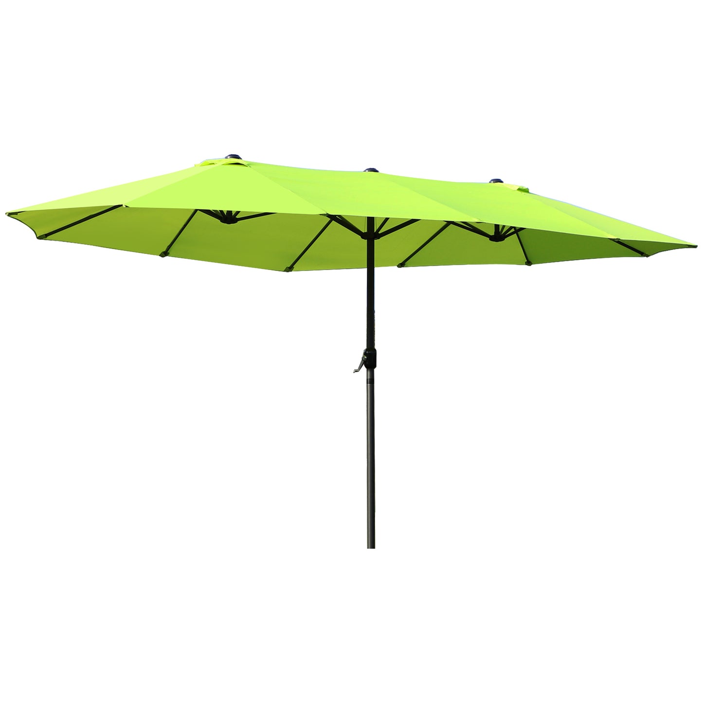 Tuinparasol – Zonnescherm – Terrasparasol – Marktparasol – Dubbele Parasol – Ovale Vorm 270x180 cm – Handmatige Slinger – Waterafstotende Stof Donkergroen
