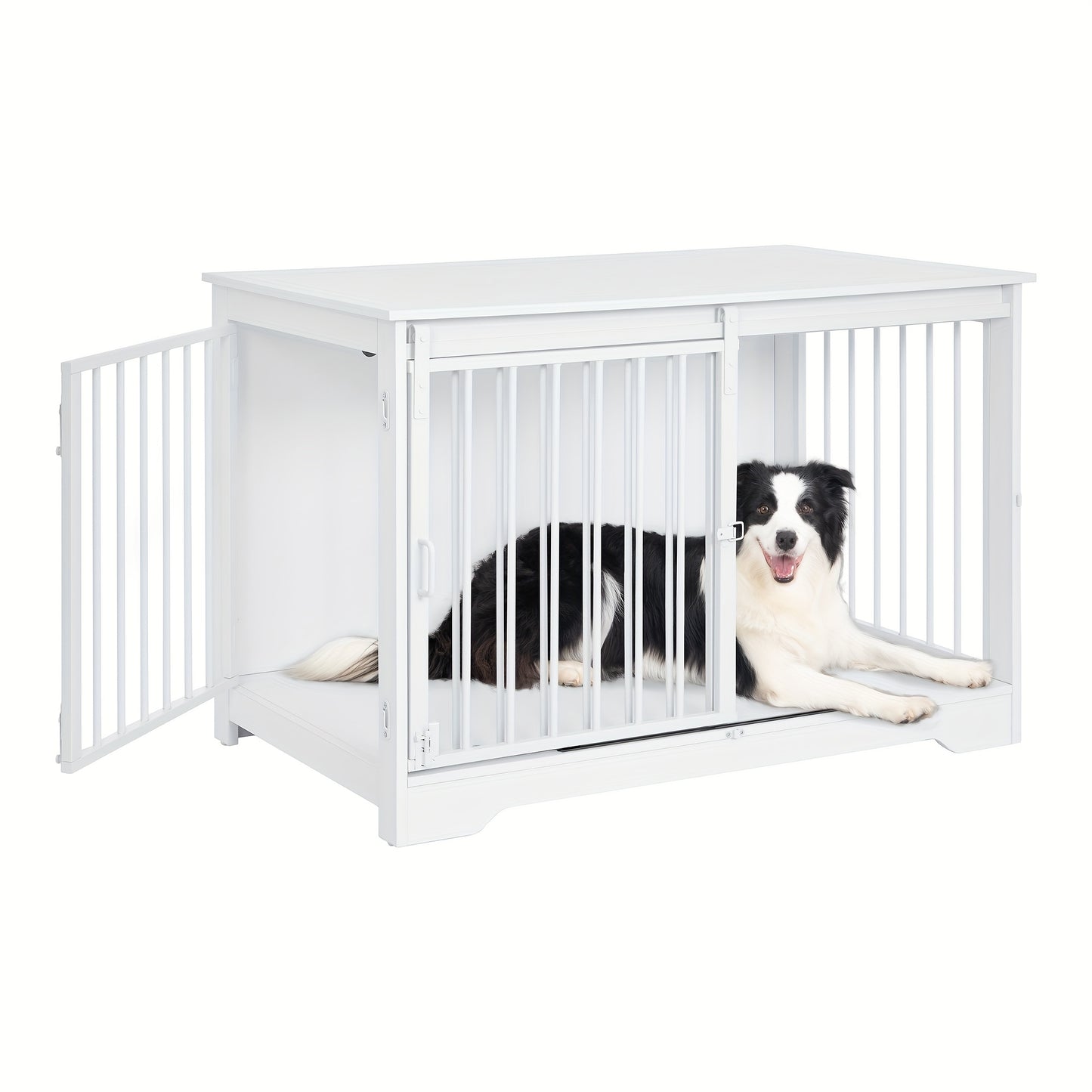 Furniture for Dog Crates, 100Cm Indoor Dog Kennel with Sliding And Double Doors, Contemporary Wooden Design, Appropriate for Small, Medium, And Large Dogs. - QUORE