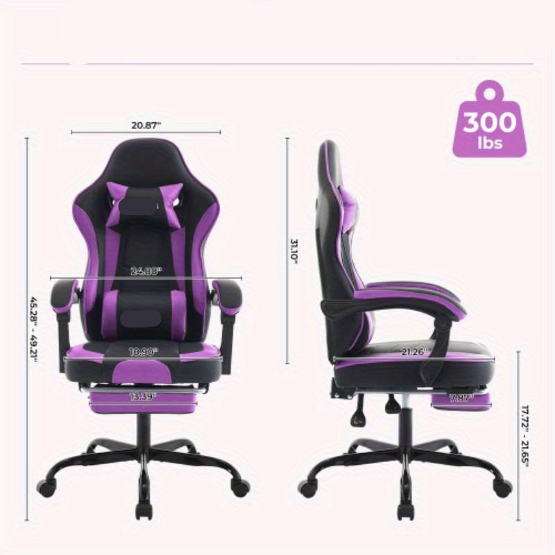 Ergonomische Bureaustoel – Gamingstoel – Kantoorstoel – Zitstoel – Verstelbare Kuitsteun – Lendensteun – Stevige Constructie