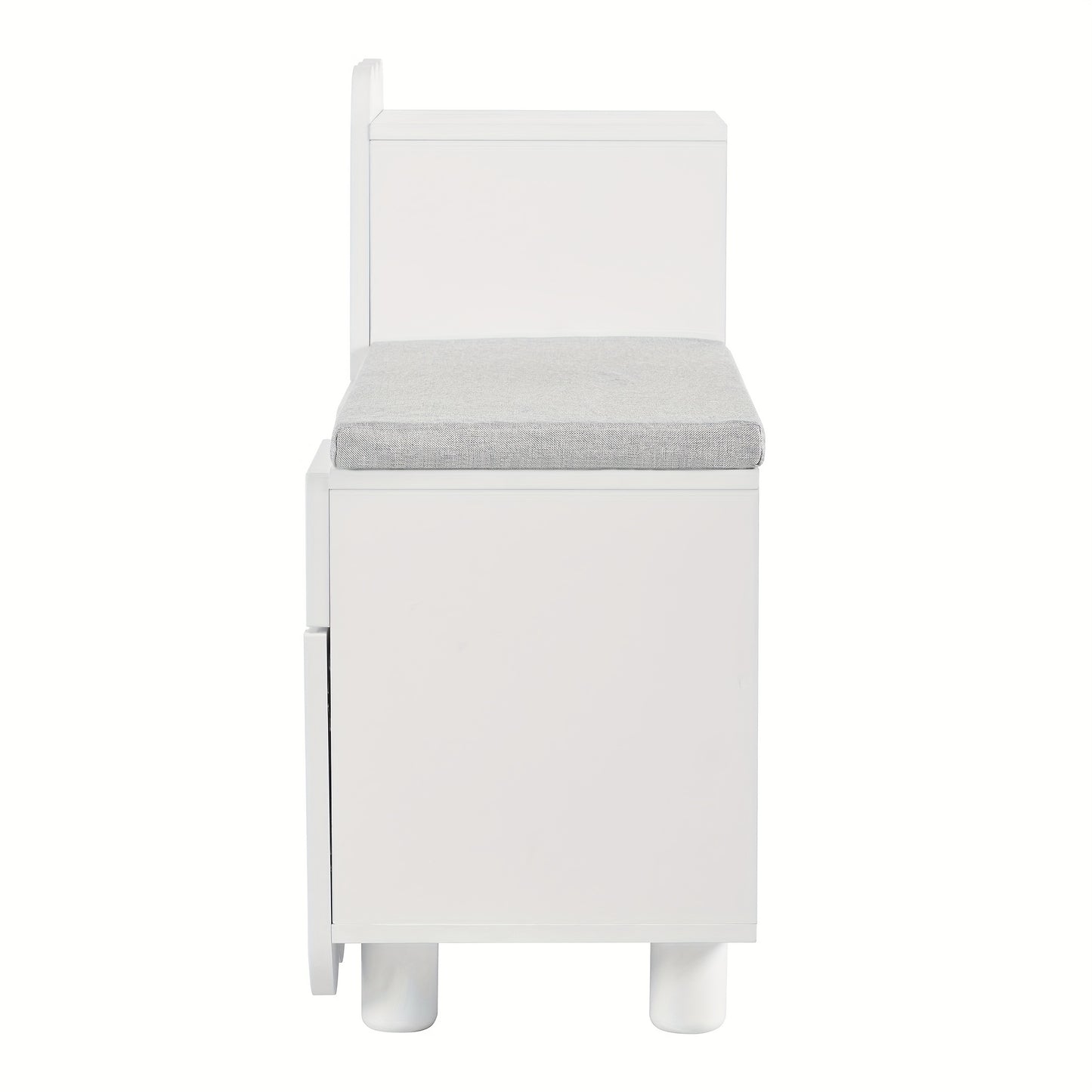 Modern 3-Door White Metal Shoe Cabinet with Drawers & Seat - Space-Saving Entryway Storage, 3.2+ Cubic Feet Capacity, 68.58cm Height - Stylish Bench for Hallways, Entrances & Closets, Shoe Storage Cabinet, Contemporary Furnit